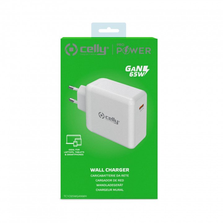Celly GaN 65W Travel Charger (Type-C)