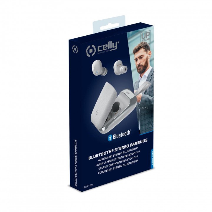Celly Flip1 - Bluetooth Earphones [True Wireless] White